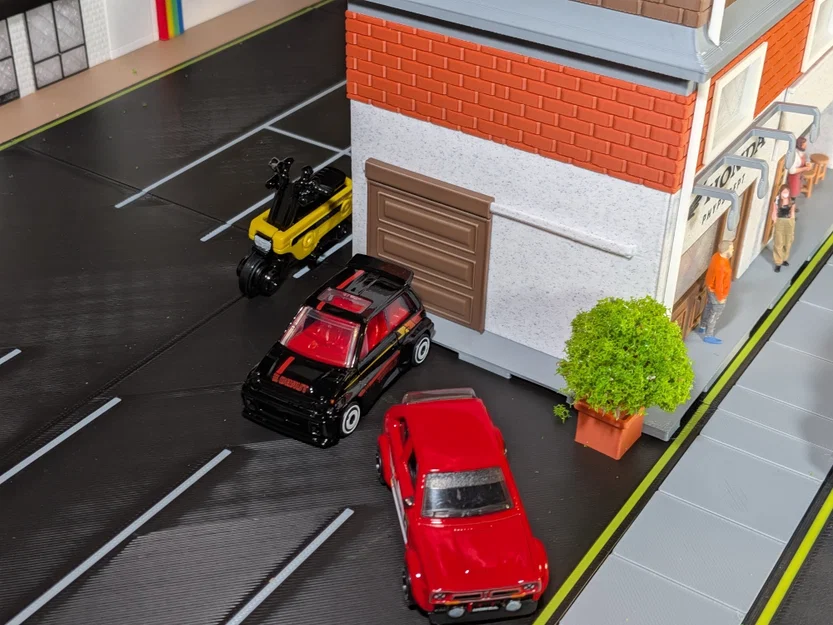 Bộ Mô Hình Tòa Nhà Phố - Cửa Hàng Xe Máy & Quầy Cà Phê - Tỉ Lệ 1:64 - Image 4