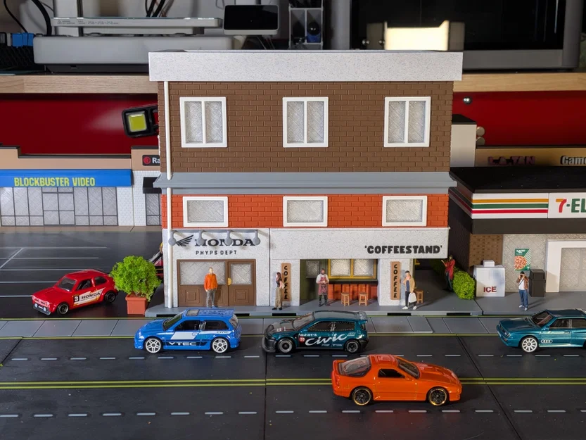 Bộ Mô Hình Tòa Nhà Phố - Cửa Hàng Xe Máy & Quầy Cà Phê - Tỉ Lệ 1:64 - Image 7