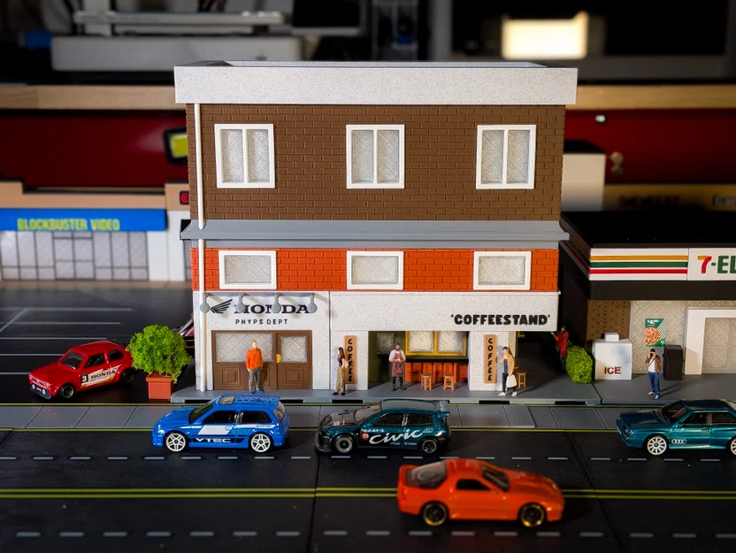 Bộ Mô Hình Tòa Nhà Phố - Cửa Hàng Xe Máy & Quầy Cà Phê - Tỉ Lệ 1:64 - Image 12