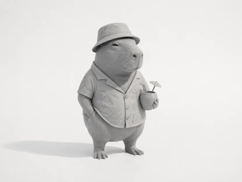 Mô hình 3D Chilling Capybara - Chuột lang nước thư giãn cực cool - Image 1