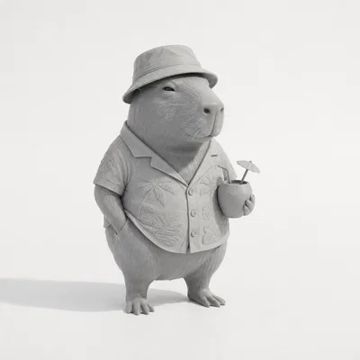 Mô hình 3D Chilling Capybara - Chuột lang nước thư giãn cực cool
