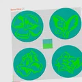 Bộ sưu tập đế lót ly họa tiết hoa xinh xắn in 3D - Thumbnail 1