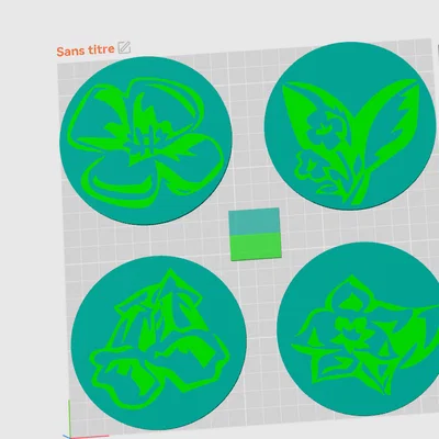 Bộ sưu tập đế lót ly họa tiết hoa xinh xắn in 3D