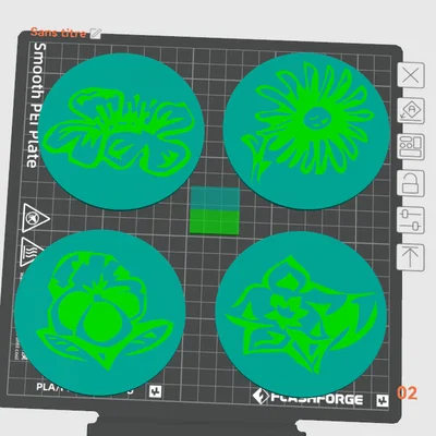 Bộ sưu tập đế lót ly họa tiết hoa xinh xắn in 3D