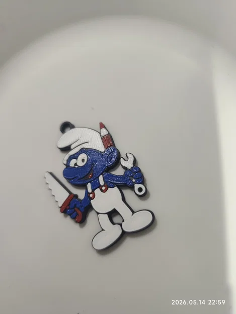 Móc khóa Handy Smurf in 3D - Món quà độc đáo cho fan hoạt hình - Image 1