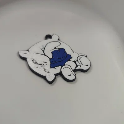 Móc khóa Smurf đang ngủ (Sleepy Smurf) dễ thương cho fan hoạt hình