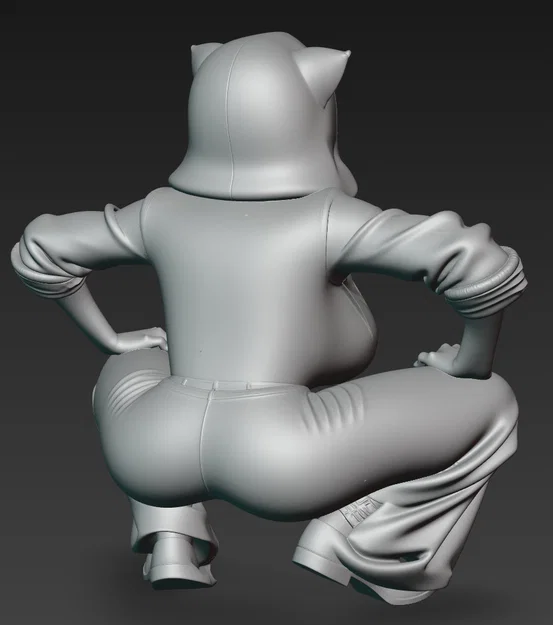 Mô hình nhân vật Girl with Kitty Hoodie - File in 3D ấn tượng - Image 3