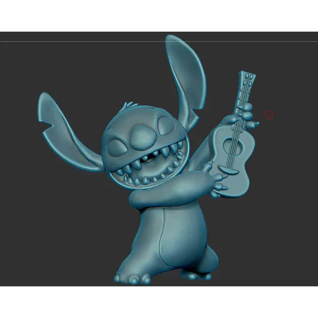 Mô hình 3D Stitch chơi đàn Ukulele siêu dễ thương - Image 1
