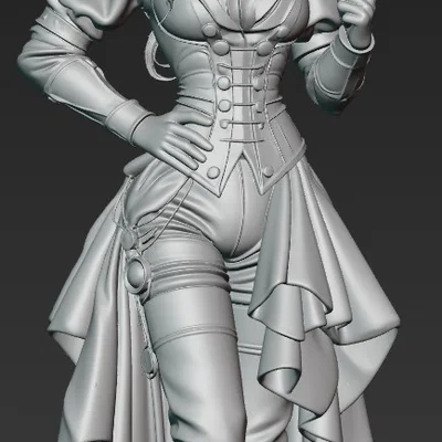 Mô hình 3D Steampunk Lady 1 - Thiết kế quý cô steampunk tinh xảo