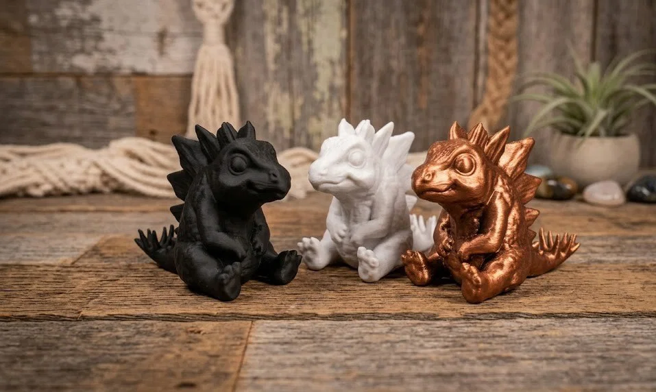 Bộ Ba Tượng Khủng Long Stegosaurus Đáng Yêu - Decor Phong Cách Boho - Image 1