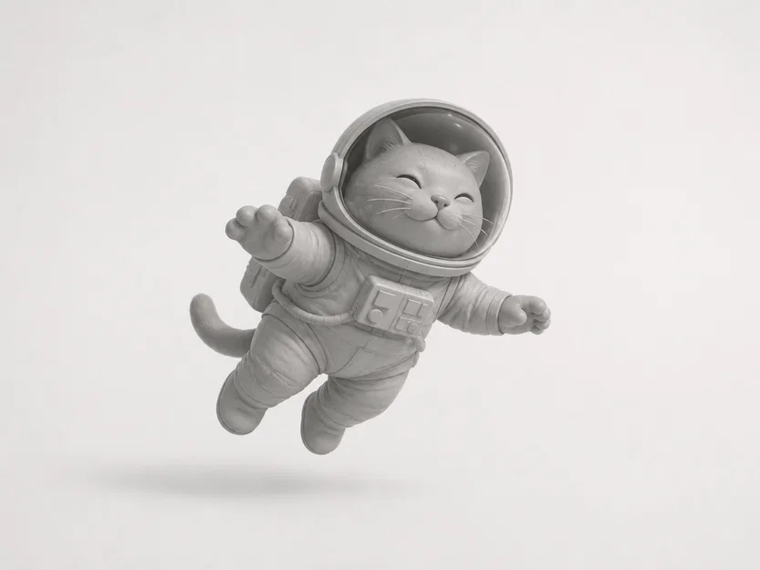 Mô hình chú mèo phi hành gia 3D cực dễ thương (Chat astronaute) - Image 1