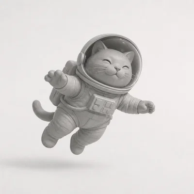 Mô hình chú mèo phi hành gia 3D cực dễ thương (Chat astronaute)