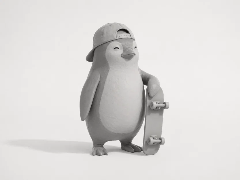 Mô hình chim cánh cụt trượt ván Skater Penguin trang trí cực xinh - Image 1