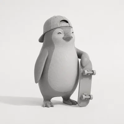 Mô hình chim cánh cụt trượt ván Skater Penguin trang trí cực xinh