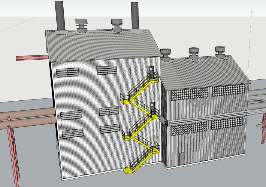 Blower House - Mô hình nhà chứa máy thổi cho hệ thống đường sắt HO scale - Image 2