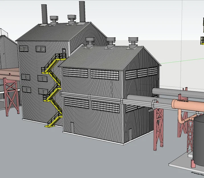 Blower House - Mô hình nhà chứa máy thổi cho hệ thống đường sắt HO scale - Image 3