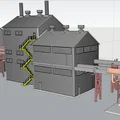 Blower House - Mô hình nhà chứa máy thổi cho hệ thống đường sắt HO scale - Thumbnail 3