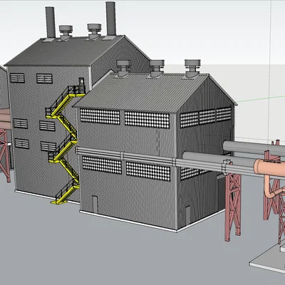 Blower House - Mô hình nhà chứa máy thổi cho hệ thống đường sắt HO scale