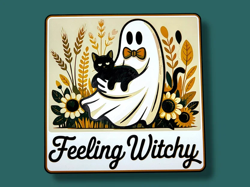 Mô hình Hueforge Feeling Witchy Summerween: Ma đáng yêu và mèo đen - Image 1