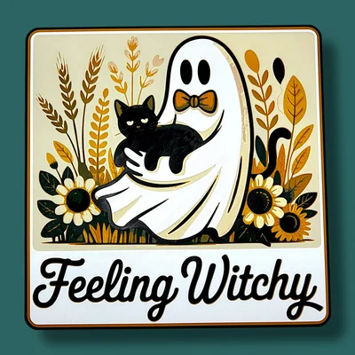 Mô hình Hueforge Feeling Witchy Summerween: Ma đáng yêu và mèo đen