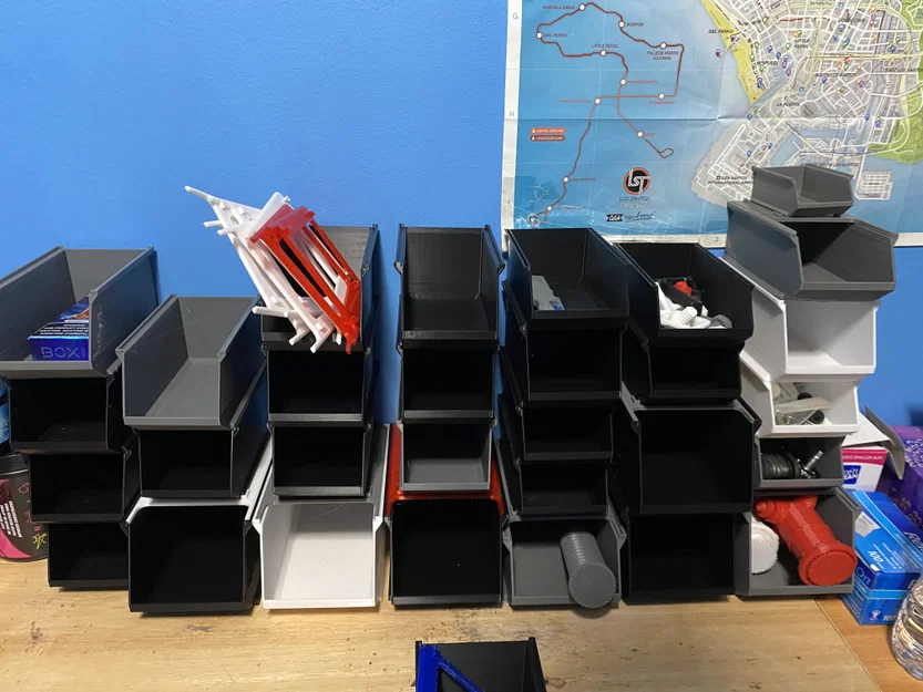 Bộ khay đựng đồ Stackable Bins - Tự in 3D giúp bàn làm việc gọn gàng - Image 1