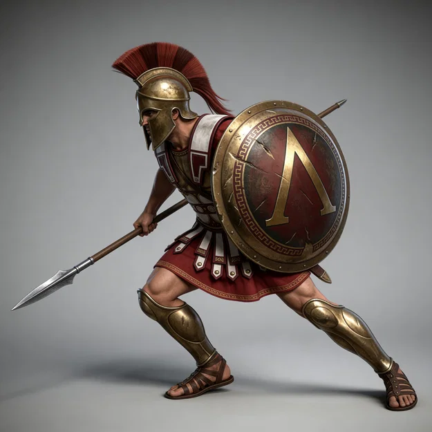 Mô hình chiến binh Hy Lạp cổ đại (Greek Hoplite) tỉ lệ 1:24 in 3D - Image 1