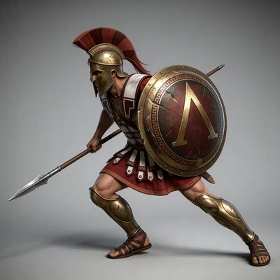 Mô hình chiến binh Hy Lạp cổ đại (Greek Hoplite) tỉ lệ 1:24 in 3D