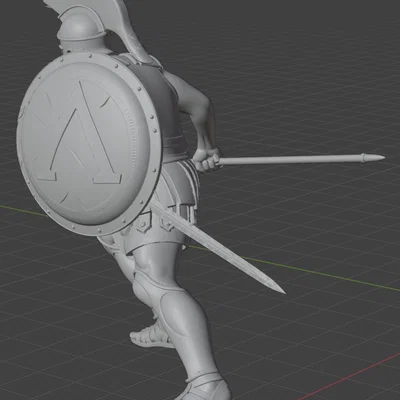 Mô hình chiến binh Hy Lạp cổ đại (Greek Hoplite) tỉ lệ 1:24 in 3D