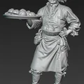 Mô hình người thợ làm bánh thời trung cổ (Medieval Baker 1) 3D Printing - Thumbnail 3