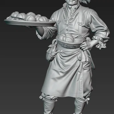 Mô hình người thợ làm bánh thời trung cổ (Medieval Baker 1) 3D Printing