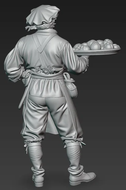 Mô hình người thợ làm bánh thời trung cổ (Medieval Baker 1) 3D Printing - Image 4