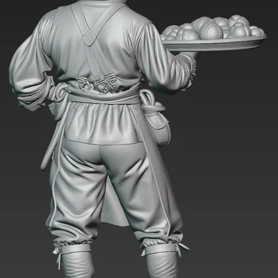 Mô hình người thợ làm bánh thời trung cổ (Medieval Baker 1) 3D Printing