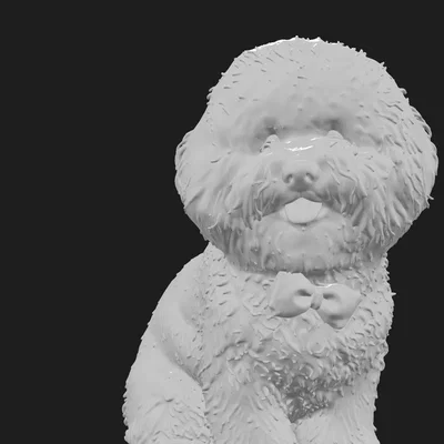 Mô hình 3D chú cún lông xù Fluffy Doggie đáng yêu
