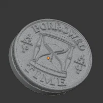 Mô hình 3D logo Borrowed Time Blacksmithing dạng đồng xu độc đáo