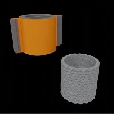 Khuôn In 3D Đúc Chậu Cây Bê Tông Hình Học Hiện Đại