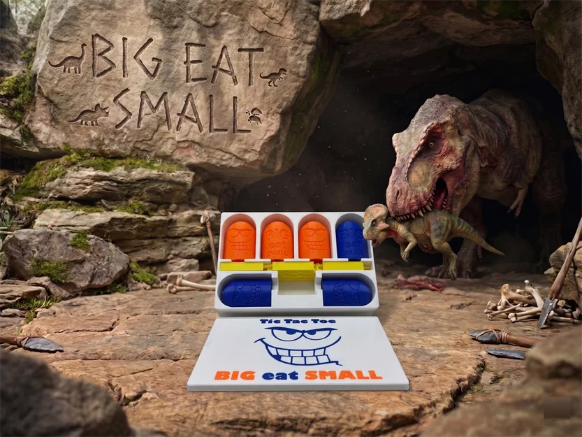 Hộp đựng bộ trò chơi Tic Tac Toe Big Eat Small in 3D tiện lợi - Image 1