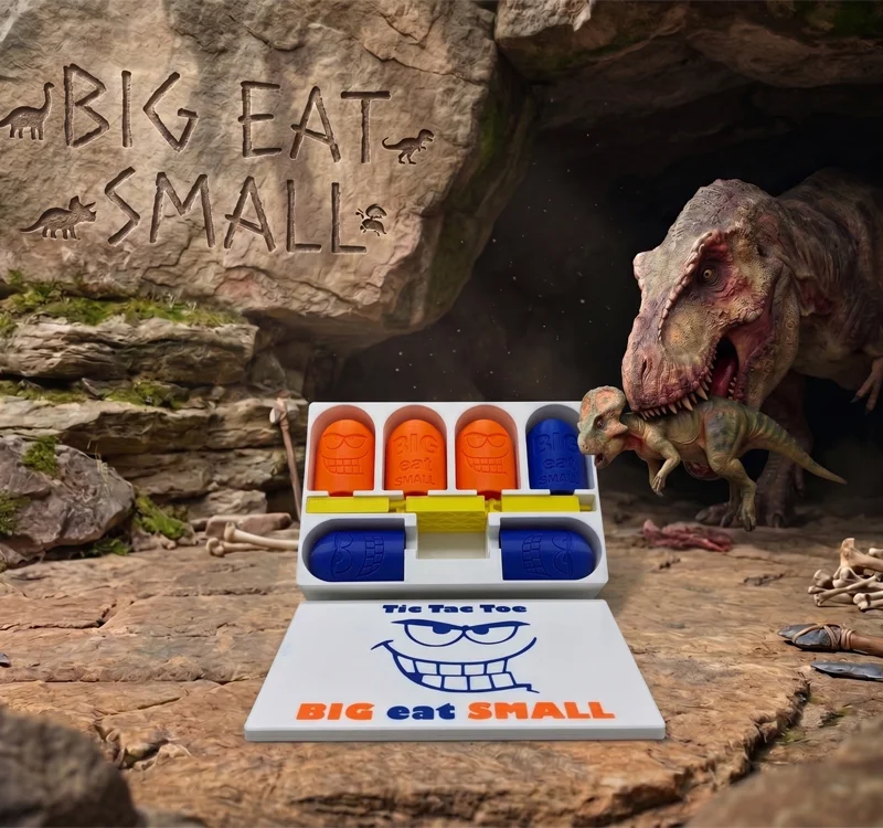 Hộp đựng bộ trò chơi Tic Tac Toe Big Eat Small in 3D tiện lợi
