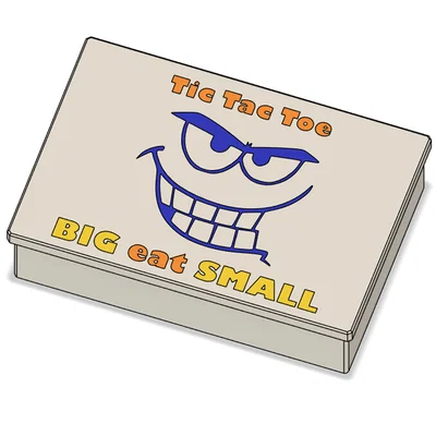 Hộp đựng bộ trò chơi Tic Tac Toe Big Eat Small in 3D tiện lợi