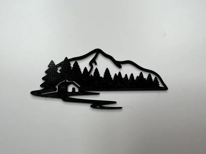 Mô hình tranh treo tường phong cảnh núi rừng 3D - Mountain Landscape - Image 1