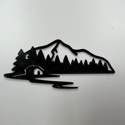 Mô hình tranh treo tường phong cảnh núi rừng 3D - Mountain Landscape
