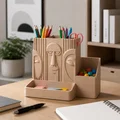 Ống cắm bút Cubist Face Desk Organizer phong cách trừu tượng - Thumbnail 1