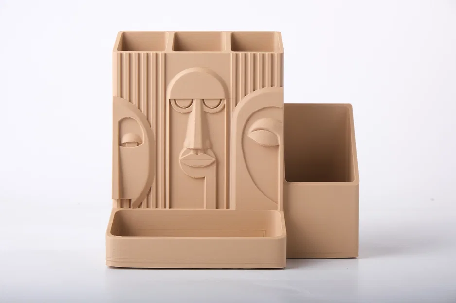 Ống cắm bút Cubist Face Desk Organizer phong cách trừu tượng - Image 2