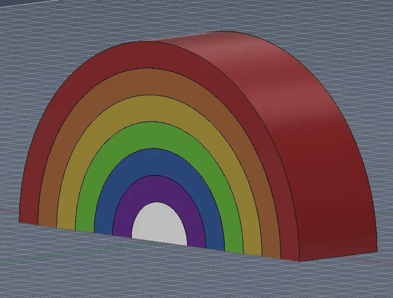 Mô hình cầu vồng 7 màu kiểm tra máy in 3D đa màu (Toolchanger) - Image 1