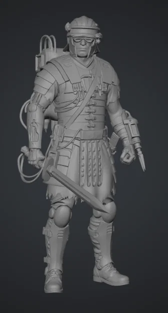 Mô hình 3D Cyberpunk Legionnaire - Chiến binh La Mã hiện đại - Image 1