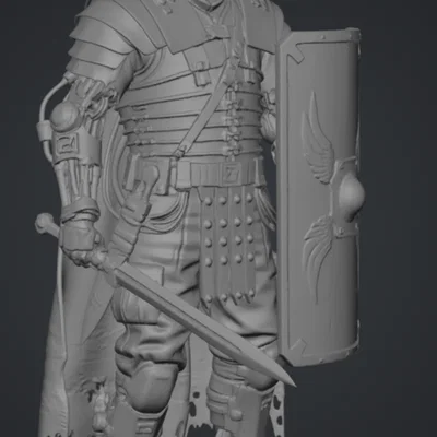 Mô hình Cyberpunk Legionnaire với khiên chiến binh cực ngầu