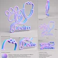 Mô hình logo thú y Dovira in 3D - Thiết kế biểu tượng ống nghe và dấu chân - Thumbnail 2