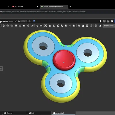 Fidget Spinner Tham Số (Sử dụng bạc đạn 608)
