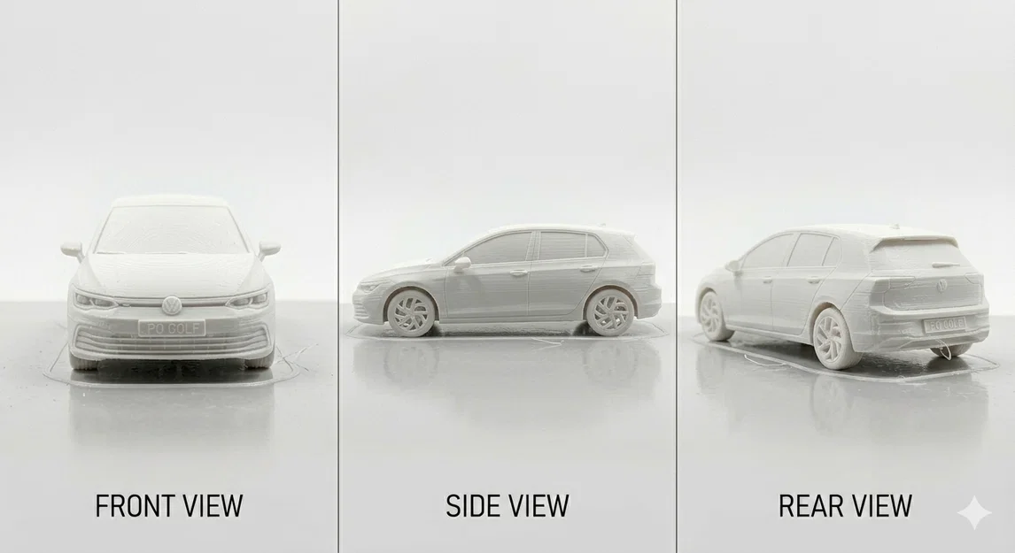 Mô hình Volkswagen Golf in 3D chi tiết dễ in (Print in place) - Image 1