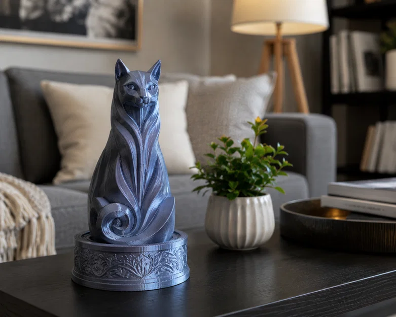 Mô hình tượng mèo nghệ thuật trang trí bàn làm việc in 3D đẹp mắt - Image 1