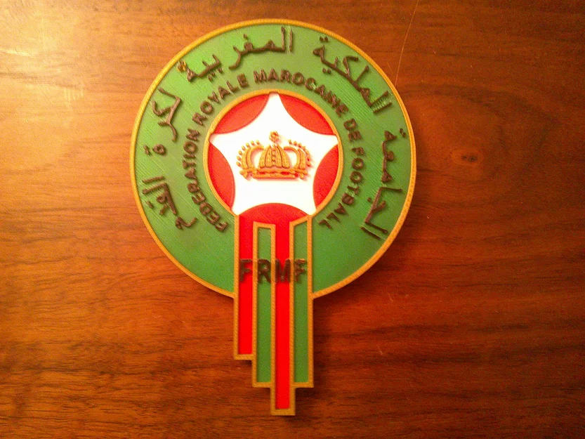 Mô hình in 3D logo đội tuyển bóng đá Morocco (Coaster/Plaque) - Image 1